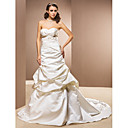 A-line Sweetheart Chapel Train Satin Wedding Dress
