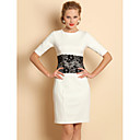 TS Lace Waist Decor Jersey Sheath Dress