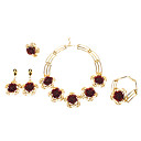Exquisite Rose Forme évider Jewelry Set Bord