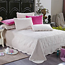 3PCS Blanc Floral Set Velvet Quilt Reine