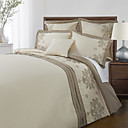 5PCS Elegant Floral Pattern Embroidery Polyester Duvet Cover Set