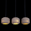 25W Tradisjonell anheng lys med 3 Lys og Drum Paper Shade