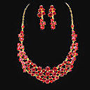 Liga elegante com strass Set Mulher jóias, incluindo colar, brincos