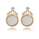 Charmant Imperial Crown conception en or 18 carats plaqué imitation opale Boucles d'oreilles (plus de couleurs)