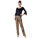 Dancewear Viscose and Tulle Latin Dance Outfit Top and Bottom For Ladies