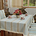 Classic Cotton Jacquard Blue Stripe Table Cloths
