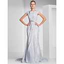 Trumpet/Mermaid Bateau Sweep/Brush Train Tulle Evening Dress
