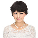 Capless 100% Human Hair Black Wavy Short Hair Wig