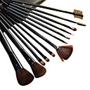 12PCS alta qualidade escova de maquiagem profissional conjunto com bolsa de couro grátis Preto