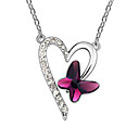 Heart-shaped Alloy With Crystal Women's Necklace (More Colors)