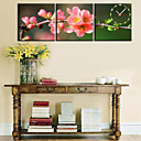 12"-24" Country Pink Flower Wall Clock in Canvas 3pcs