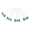 Aleación de mariposa simple con horquillas de diamante de imitación de la Mujer, 4 piezas por lote