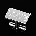 "Amour" Boutons de manchette rectangulaires de conception