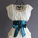 Femmes Super Wide Bow soie Ceinture élastique