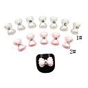 20PCS 3D Resin Finger Nail Decorations Diamond Double-Deck bowknot (assorti kleur)