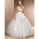 Ball Gown Sweetheart Tulle Floor-length Wedding Dress With Removable Straps