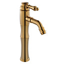 Ti-PVD afwerking antieke stijl Centerset messing badkamer wastafel kraan