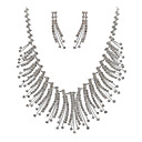 collar de diamantes de imitación austriaco babero con el conjunto de juego de novia pendientes