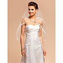 One-tier velo da sposa gomito con bordo in pizzo applique