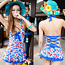 One-piece Colorful Print Backless Swimwear