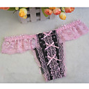 Cute Black-pink Bow Lace T-back