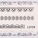 6PCS Nail Art Lace Transparent Nail Stickers No.8 Multi-Styles