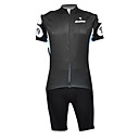 Kooplus 100% poliestere a maniche corte Quick Dry Abiti Ciclismo Uomo (Nero)