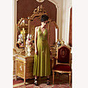 Green A-line Halter Long Lingerie Dress(Bust:84-120cm)
