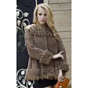 Long Sleeve Lamb Fur Turndown Collar Rabbit Fur Casual/Party Jacket