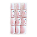 24PCS 3D Diamond Nail Art Tips Toepassing van Gum Luxe Bride Pink Glitter