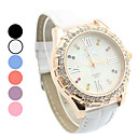 Frauen Waterproof Leder Quarz Analog-Armbanduhr (farbig sortiert)