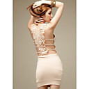 Sin espalda vestido de la correa Bodycon Cutwork Mujeres