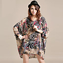 Women's Chiffon Plus Size Zebra Print Dress(Bust:Up to 200cm)