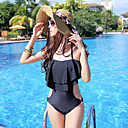 Women's One-piece Sexy Layered Halter Swimsuit