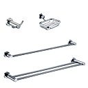 Chrome Finition Sets Accessoires salle de bains (Inclure les patères, porte-savon, porte-serviettes 2 barres - Laiton)