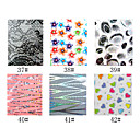 1PCS Laser Foil Nail Decorations Starry Nail Stickers No.37-42 (50x6x0.1cm, verschillende kleuren)