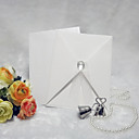 Convite de casamento branco simples com Cristal (conjunto de 50)
