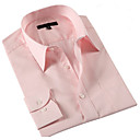 Men 's Mature Shirt Collar Men Work Pink Long Shirts