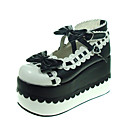 Hechos a mano de cuero PU Negro 10cm Plataforma Cosplay Lolita Shoes