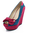 Suede Wedge peep toe con bowknot / partito / sera scarpe congiunte Spalato (altri colori)