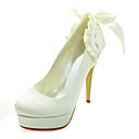 Fashion Satin Stiletto Heel Pumps With Ruffles Wedding Shoes (More Colors)
