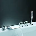 Contemporary Waterfall Tub Faucet with Hand Shower