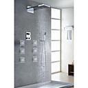 Contemporáneo cromado grifo de la ducha termostática LCD (Ducha + ducha de mano)