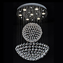 50W Moderne Kristall Pendelleuchte mit 7 Leuchten und Crystal Perlen Globe Decor (GU10 Sockel)