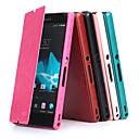 Elegante cuerpo completo PU Funda de cuero con soporte y ranura para tarjeta para Sony Xperia Z L36i
