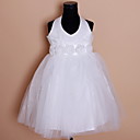Lovely Sleeveless Satin/Tulle Wedding/Evening Flower Girl Dress