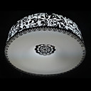 40W Classic Round Flush Mount Light with Sculptured Stainless Steel Shade in Floral Design(T6 Light Tube)