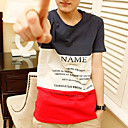 Gli uomini; s Stampa Color Block Basic Short Sleeve T-shirt