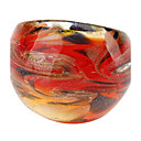 Gold Leaf Pattern Abstract Style Colored Glaze Ring