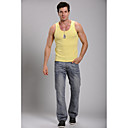 Men's Pure Yellow Fashion Basic Vest
